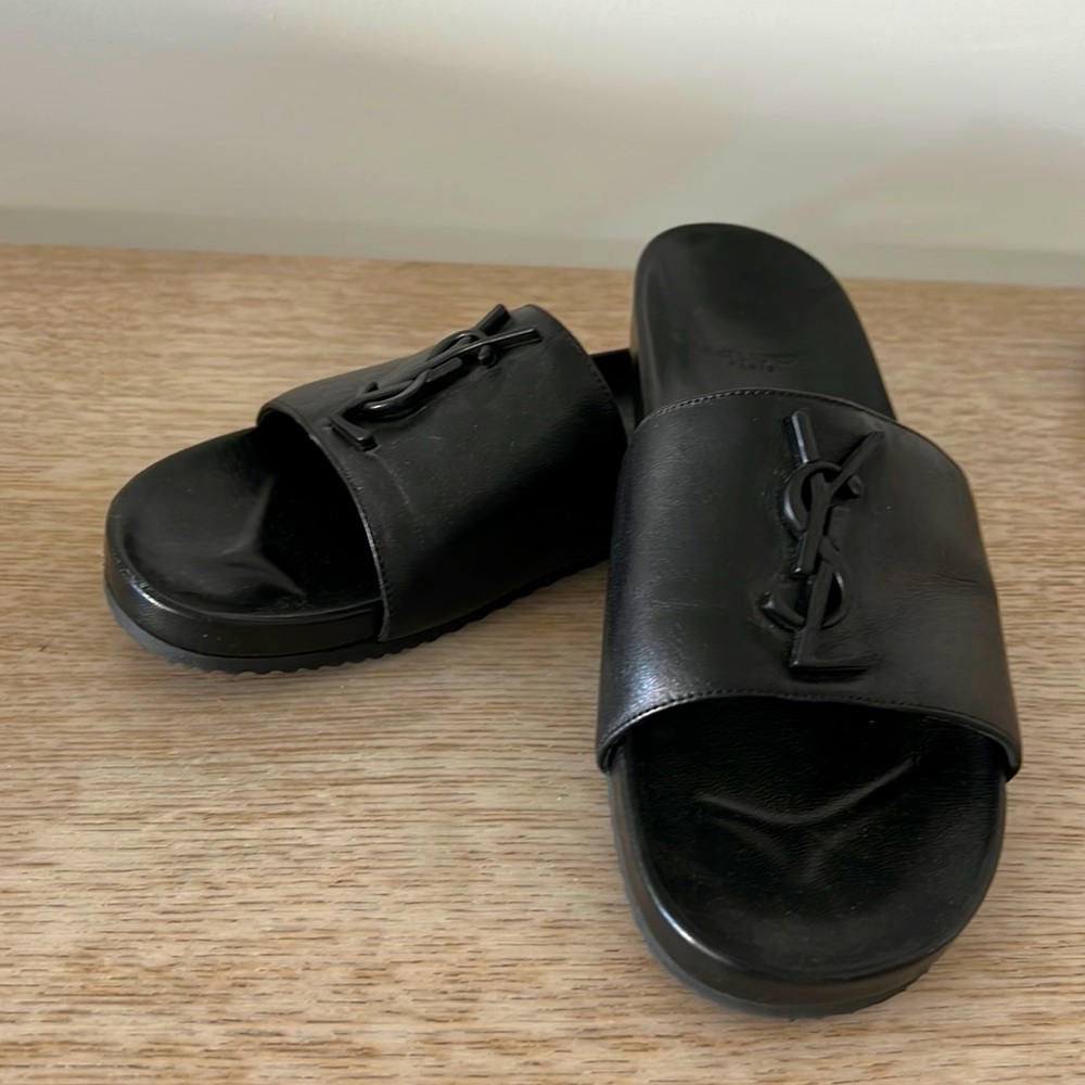 YSL open toe slide